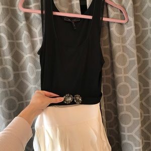 BCBG black & white ruffle dress size 6